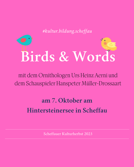 Birds & Words am Hintersteiner See